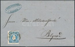 ~1860 15kr II Levélen / On Cover 'SISSEK' - 'SEMLIN' - 'BELGRAD' - Autres & Non Classés