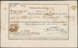 1859 10kr Tértivevényen / On Retour Recepisse 'KREUTZ' - 'BELLOVAR' - Otros & Sin Clasificación