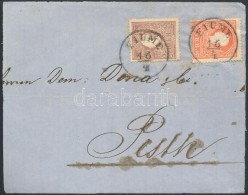 1858 5kr + 10kr Levél ElÅ‘lapon / On Cover Front 'FIUME' - Other & Unclassified