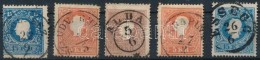 O 1858 5 Db Bélyeg Szép Bélyegzésekkel / 5 Stamps With Nice Concellations - Other & Unclassified