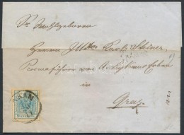 ~1855 9kr Levélen / On Cover  '(A)GRAM' - 'Gratz' - Otros & Sin Clasificación