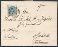 ~1850 9kr HP I. Levélen / On Cover ' OFEN WASSERSTADT' - 'WIEN' - KLATTAU' - Offerhütte / Böhmen - Otros & Sin Clasificación