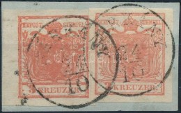 1850 2x3kr HP I.b. Kiemelt Középrész és Lemezhiba / Underlayed Middle Part And Plate Flaw... - Otros & Sin Clasificación