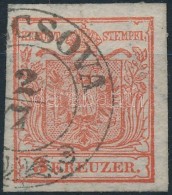 O 1850 3kr HP I.a. Sötét Cinóber / Deep Cinnabar '(PAN)CSOVA' Certificate:Steiner - Other & Unclassified