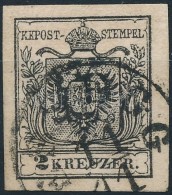 O 1850 2kr MP III.b Mélyfekete / Deep Black 'ESSEGG' Certificate: Steiner - Andere & Zonder Classificatie