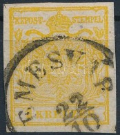 O 1850 1kr HP III. Kadmiumsárga / Cadmium Yellow 'TEMESVÁR' Certificate: Ferchenbauer - Andere & Zonder Classificatie