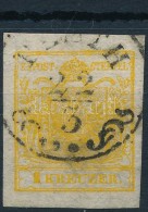 O 1850 1kr HP III. Kadmium Sárga / Cadmiuim Yellow 'PESTH' Certificate: Steiner - Andere & Zonder Classificatie