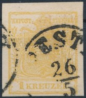 O 1850 1kr MP I.b Okker Sárga / Ochre Yellow 'PEST(H)' Certificate: Ferchenbauer - Otros & Sin Clasificación