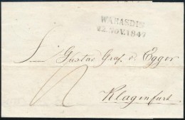 1847 Portós Levél / Unpaid Cover 'WARASDIN' - Klagenfurt - Otros & Sin Clasificación