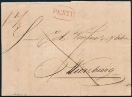 1838 Távolsági Levél / Domestic Cover Piros/red 'PESTH' - Würzburg. Certificate:... - Otros & Sin Clasificación