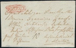 1838 Portós Levél / Unpaid Cover Piros/red 'MARTZALY' - Zsámbokrét - Otros & Sin Clasificación