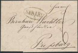 1836 Portós Levél / Unpaid Cover 'SABARIA' - Altri & Non Classificati