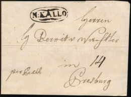 1834 Portós Levél / Unpaid Cover 'N:KALLO' - Other & Unclassified