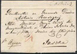 1826 Portós Levél / Unpaid Cover (Neumarof) - V.Ostricz - Agram - Jaszka. Certificate: Puschmann - Otros & Sin Clasificación