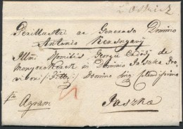 1826 Portós Levél / Unpaid Cover (Neumarof) - V.Ostricz - Agram - Jaszka. Certificate: Puschmann - Other & Unclassified