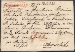 1820 Portós Levél Piros / Unpaid Cover Red 'TYRNAU' - Otros & Sin Clasificación