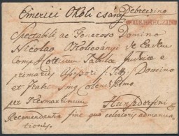 1816 Portós Levél / Unpaid Cover Piros / Red 'v DEBRECZIN' - Hunzdorfini - Otros & Sin Clasificación