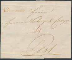 1787 Portós Levél / Unpaid Cover, Piros / Red 'v Temeswar' - Pest - Other & Unclassified