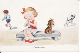 Illustrateur , John Wills, Crève - Coeur, Fillette , Chiens, édition S B S W,  Scans - Wills, John