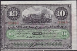 1896-BK-106 ESPAÑA SPAIN CUBA. 1896. 10$ PLATA. XF - Kuba