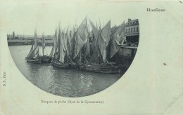 HONFLEUR - Barques De Pêche, Quai De La Quarantaine. - Pêche