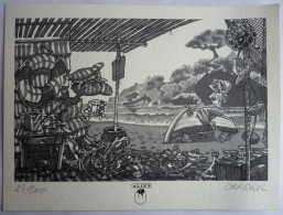 Delcampe - CARTIER EX LIBRIS FLIP A.LI.EN 1995 Numéroté Signé - Künstler A - C