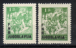 Yugoslavia,Partisan Motives With Overprint 1 Din 1949.,normal And Thin Paper,MNH - Nuevos
