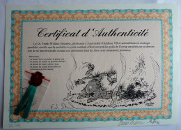 CURD RIDEL MYTHIC EX LIBRIS Certificat D'authenticité1996 NS Par Curd Ridel Et Myhic - Illustrateurs A - C