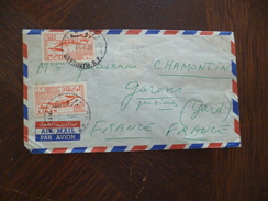 Lettre Liban Avec 2 TP Anciens Pour Nîmes Garons 1959 - Libanon