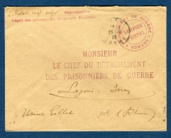 FRANCE - Enveloppe Du Dépôt De Prisonniers De Romans Pour Dépot De Lyon En 1916  Réf  N 24 - Guerra Del 1914-18