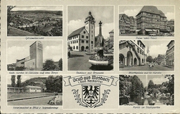 Mosbach (Baden Wuertt., Deutschland) Ansichten, Kirche St. Cacilien, Rathaus Mit Brunnen, Marktplatz, Stadtgarten - Mosbach