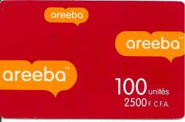 CARTE PREPAYEE-BENIN-100U-2500F CFA-AREEBA-ROUGE-TBE - Bénin