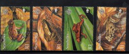 2003 Seychelles WWF Frogs Reptiles Complete Set Of 4 And Souvenir Sheet  MNH - Seychellen (1976-...)