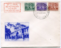 VIETNAM LETTRE AVEC CACHET ROUGE "10-1-1956 DE NGU CHU NIEN CHU GUYEN BUU-DIEN VIET-NAM AVEC OBLITERATION  DU 5ème...... - Viêt-Nam