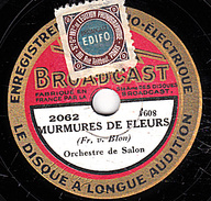 78 T -  20 Cm - état B - Orchestre De Salon - MURMURES DE FLEURS - LES CONTES D'HOFFMANN - 78 T - Discos Para Fonógrafos