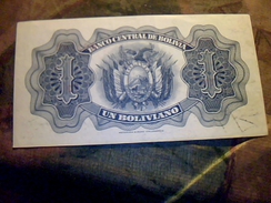 Billet De Banque De La Bolivie De 1 Boliviano NEUF T TBE - Bolivie