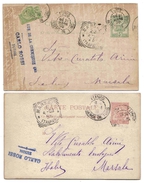 Tunisie Italie Italia Tunis Marsala 1902 Entier ( X 2 ) Stationary Intero Carlo Rossi Lettre Lettera - Lettres & Documents