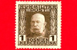 Austria - Occupazione Della BOSNIA - HERZEGOVINA - Usato - 1912 - Immagine Dell' Imperatore Francesco Giuseppe I - 1 - Oostenrijkse Levant