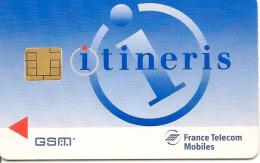 CARTE-PUCE-GSM-FRANCE TELECOM MOBILES-FM1B-SD-ITINERIS-FT-PUCEB-TBE - Mobicartes (GSM/SIM)