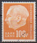 Saarland1957 MiNr.426  O Gest Bundespräsident Theodor Heuss ( 3840 ) - Gebraucht