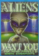 ALIENS WANT YOU UFO SPACE  POSTCARD UNUSED - Raumfahrt