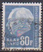 Saarland1957 MiNr.424  O Gest Bundespräsident Theodor Heuss ( 3841 ) - Oblitérés