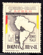 BRASIL 1968 Continent ERROR:no Ylw. Colour     [Fehler,erreur,errore,fout] - Neufs