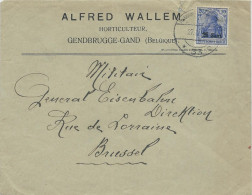 Delcampe - OCC. ALLEMANDE En BELGIQUE - POSTES D'ETAPES - 1915 - ENVELOPPE COMMERCIALE De GENDBRUGGE Pour BRUXELLES - OC26/37 Staging Zone