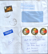 Romania - Two Letters (one Recommended) Circulated In 2016, One Stamps With Triptych, Flowers - Lettres & Documents