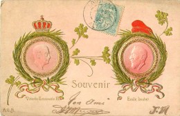 Cpa Gaufrée Souvenir - VITTORIO EMANUELE II - EMILE LOUBET - Unclassified