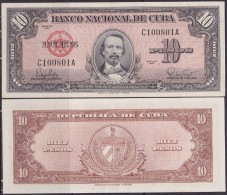 1960-BK-137 CUBA 1960 10$ CARLOS MANUEL CESPEDES UNC. - Cuba