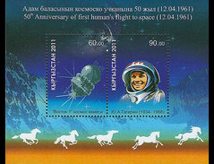 Kirgizië / Kyrgizistan - Postfris / MNH -Sheet 50 Jaar Eerste Ruimtevlucht 2011 - Kyrgyzstan