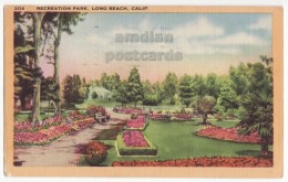 USA - LONG BEACH CA - RECREATION PARK AND GARDENS - 1950s Vintage Linen California Postcard [6140] - Long Beach