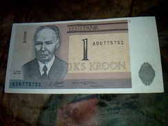 Billet De Banque D Estonie Aynt Circulé De 1 Kroon TTBE Annèe 1992 - Estland